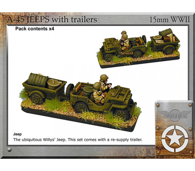 A-45 Jeeps and trailers x4