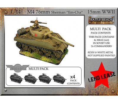 L-14 Soviet M4 76mm 'Emcha' (M4A2 76mm Sherman) x 4